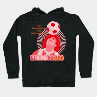 El Pibe de Oro - Diego Maradona Head Juggle Portrait for True Football Aficionados Hoodie